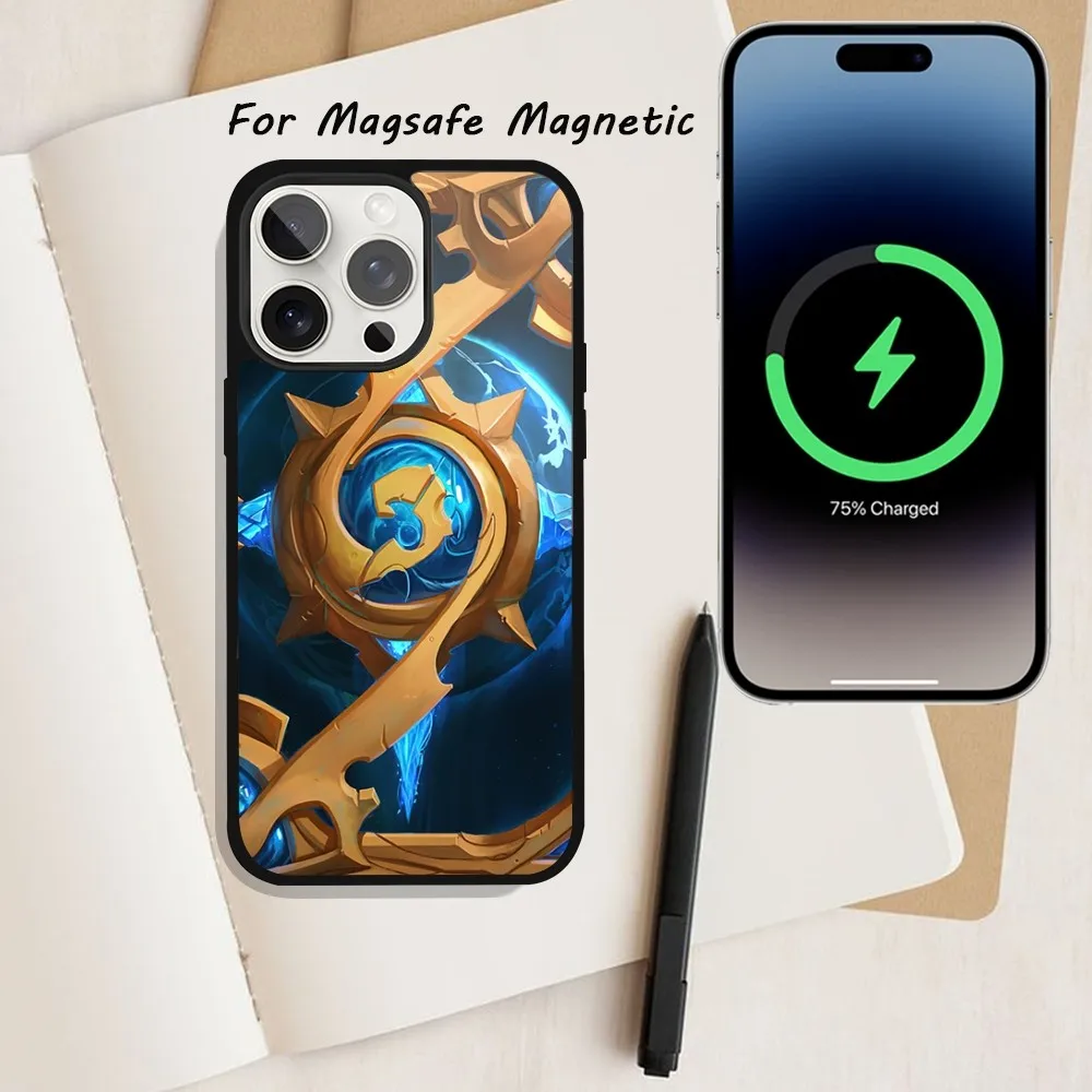 Game H-Hearthstone Phone Case  For iPhone 15 12 13 14 11 Pro Plus Max Magsafe Magnetic Wireless Charging shell