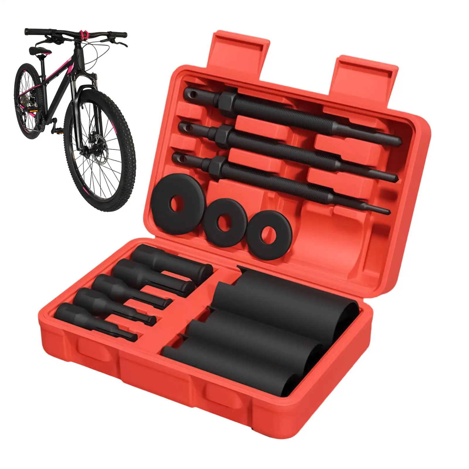 Bearing Puller Tool Bicycle Hub Maintenance Kit Bike Bearing Removal Tool For Garage Home Workshop Outdoor Offroad Roadside