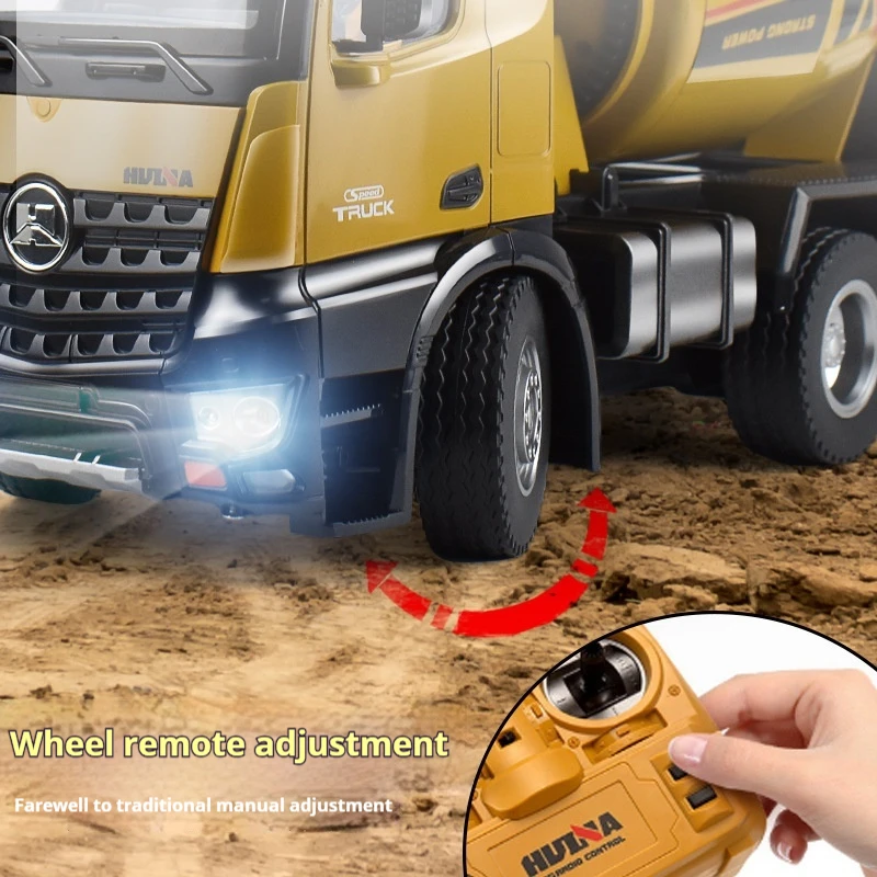 Huina, 10 canales, 2,4G, control remoto, motocicleta de hormigón, camión mezclador, transporte, vehículo de ingeniería, modelo, juguetes para niños
