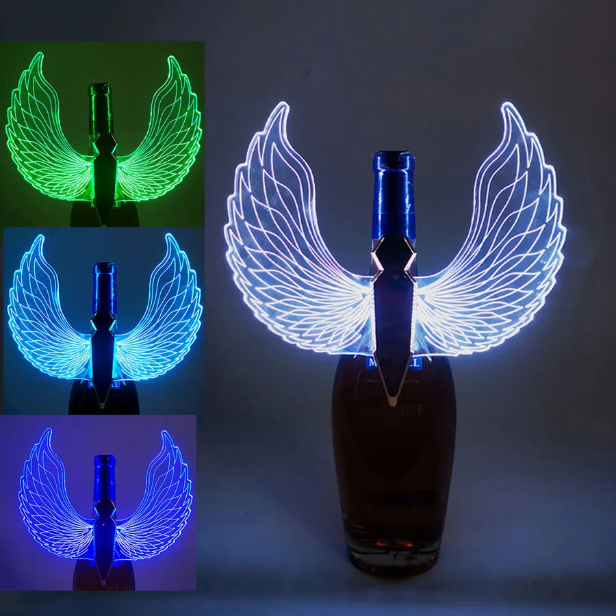 RGB Changeable Angel Butterfly Wings LED Sparkler Light LED Champagne Topper Strobe Baton ricaricabile Vip Bottle Service Light