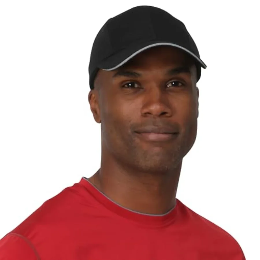 

Race Day Men's Running Hat - Lightweight, Quick Dry Mesh Cap with Reflective Accents and Sweatband - Performance Cap