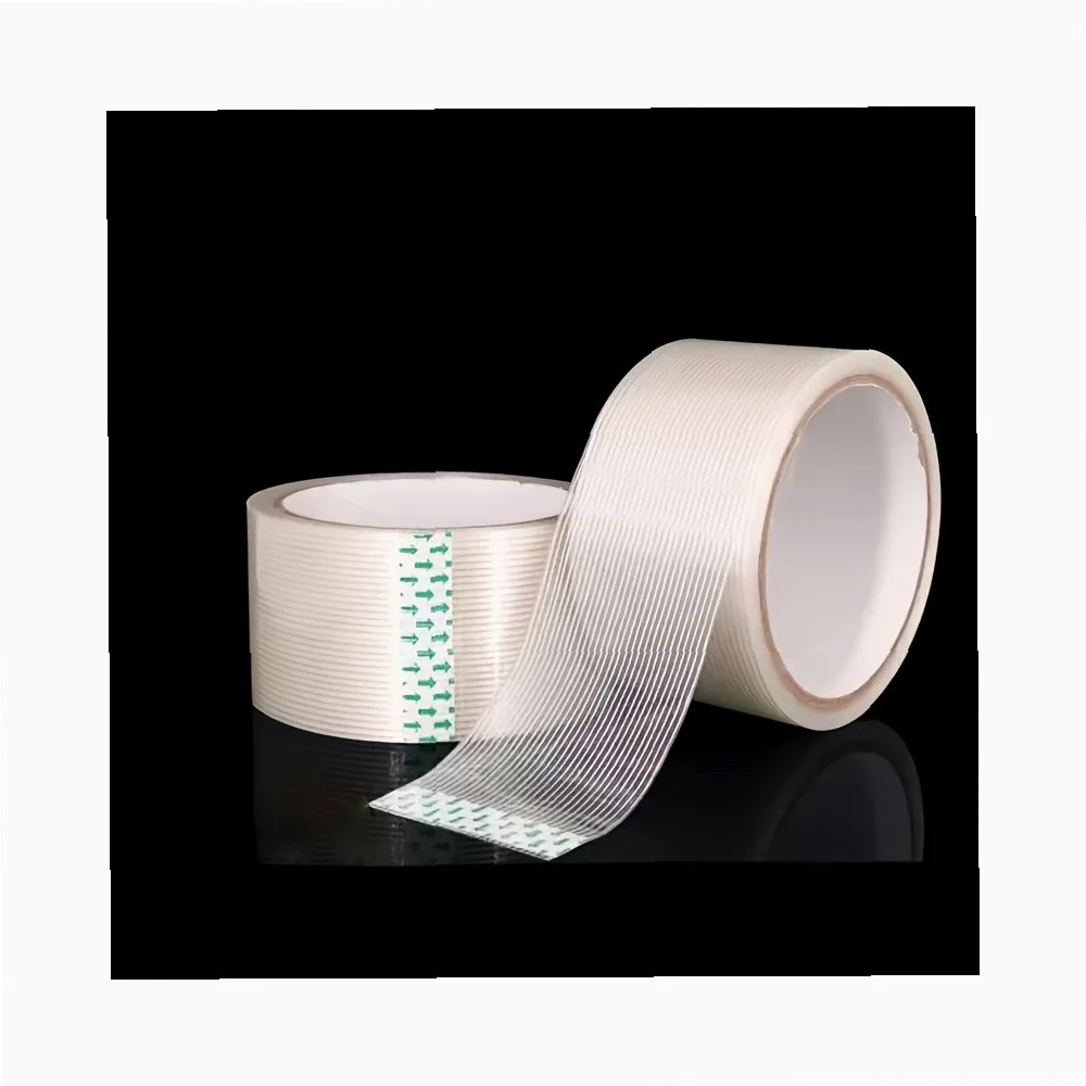 Fiberglass Reinforced Packaging Tape | 30/40/50mm Wide Transparent Heavy Duty Strapping Tape for Shipping Boxes, Home