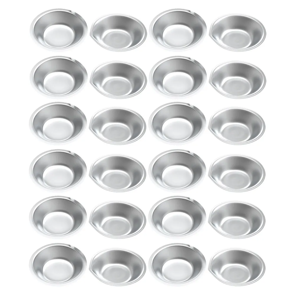 24Pcs Premium Stainless Steel Paint Trays Small Round Color Mixing Trays for Watercolor Acrylic Oil Painting Easy Clean Portable