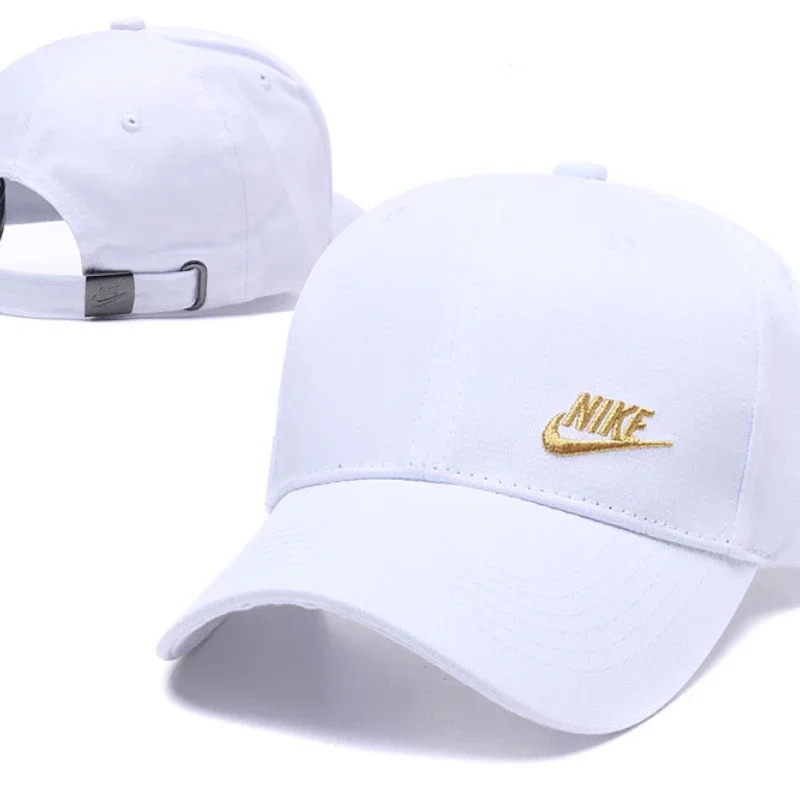 

Nike Men/Women's Black/Red/White Peaked Cap Black/Golden Logo Solid Color Decoration Outdoor Leisure Sports Adjust Light