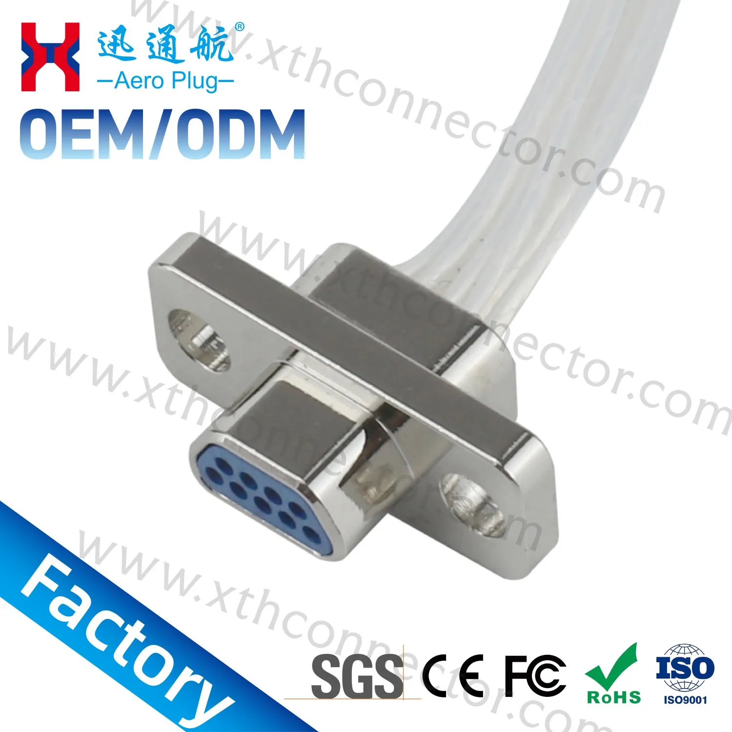 J30J-9TJL Micro Rectangular Connector 9 Pin Male Crimp High Reliability Aviation Signal Plug for Aerospace Industrial Grade