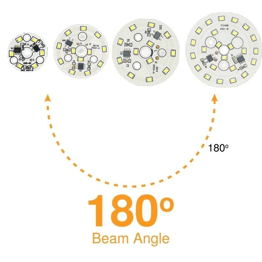 Imagem -02 - Led 10 Peças Chip para Downlight 3w 12 15 18 Smd 2835 Contas de Luz Redondas ac 220v Downlight Chip Iluminação Spotlight