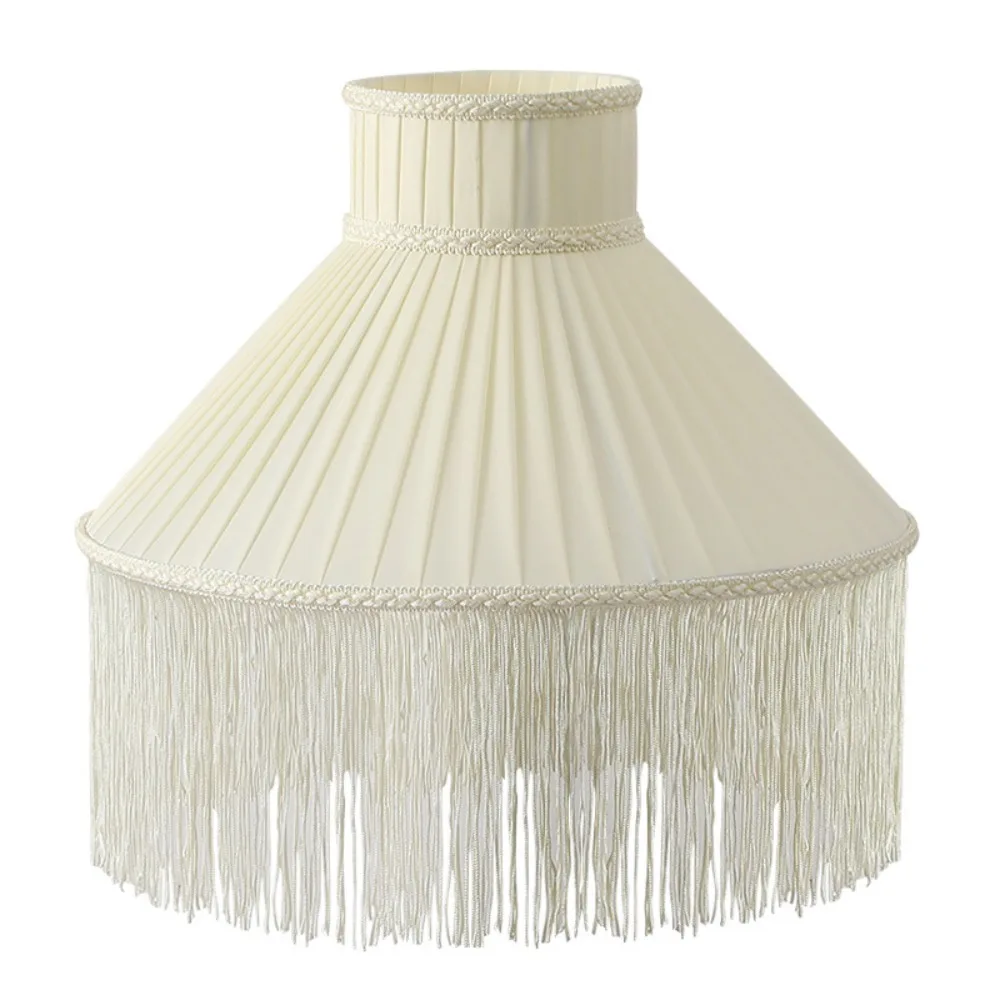 20CM 25CM 30CM Fabric Lampshade Vintage Style European-style Tassels E27 Lampshade Premium Feel Easy To Replace Retro Lampshade