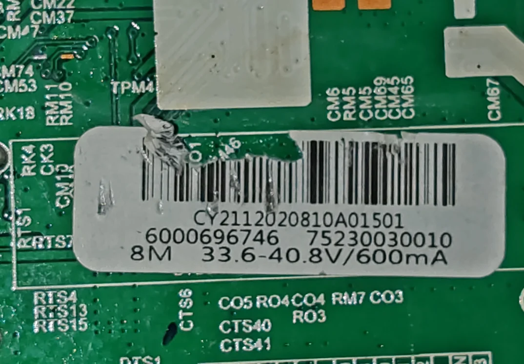 HK.T.S2T512CP537  Three in one TV motherboard, tested well, physical photo, for  33.6--40.8V  600ma