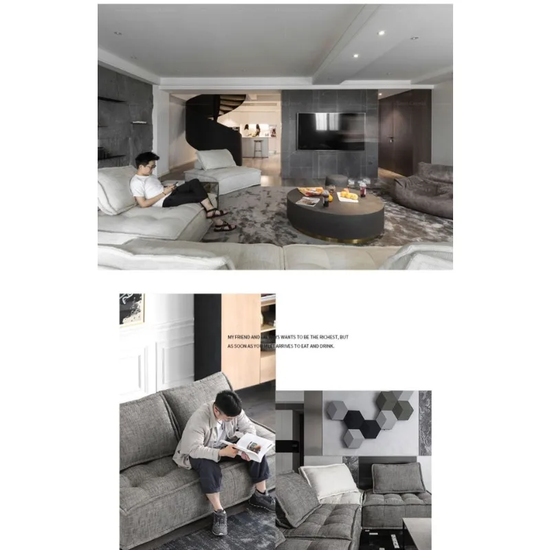 

Small apartment modern living room square fabric single Piedmont sofa