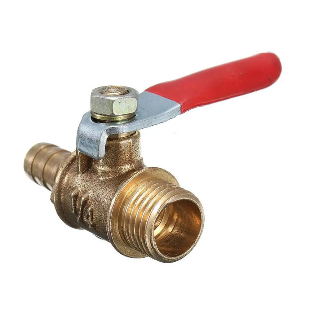 Red Handle Male Threaded Piping System 8mm Motorized Ball Valve Pipe Ball Valve 1/4\'\' Brass Ball Valve