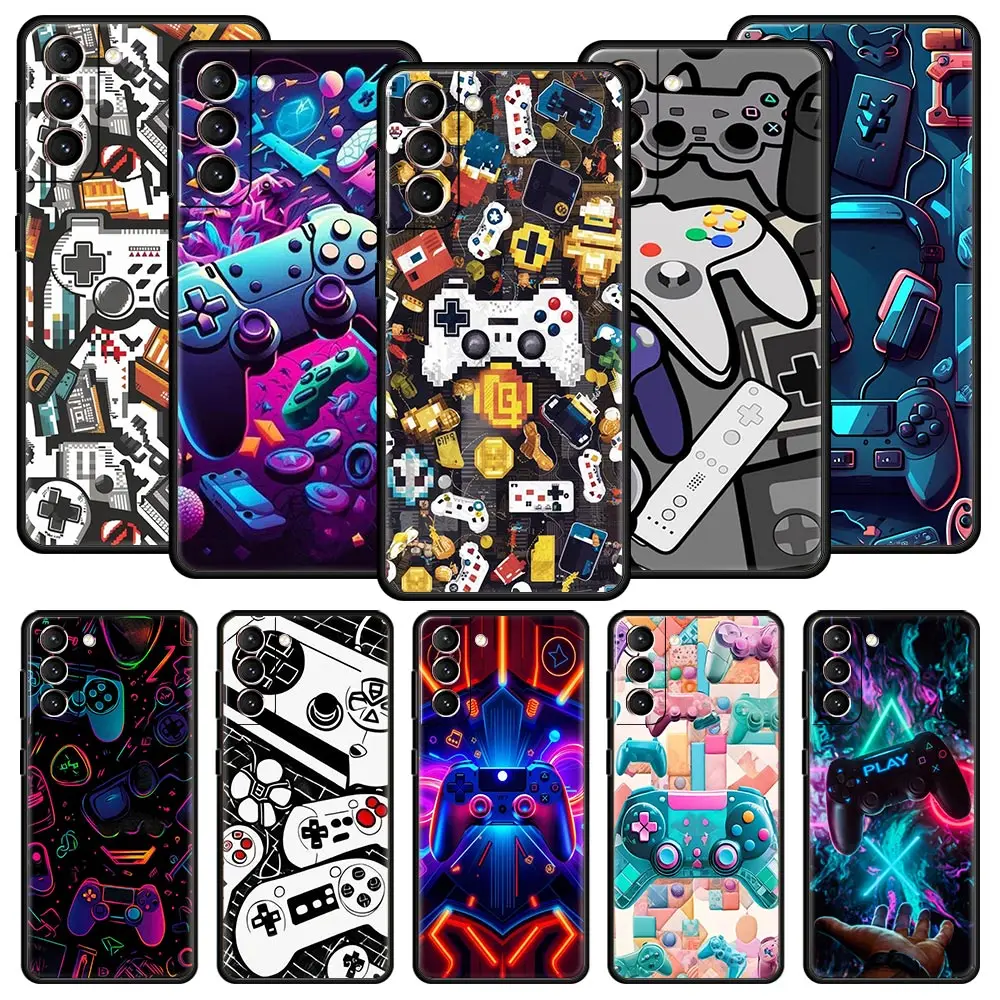 Game Controller Graphic Phone Case Cover for Samsung Galaxy S26 S25 S24 S23 S22 S20 S21 FE Ultra S25 Edge Plus 5G Soft TPU Shell