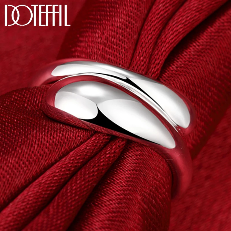 DOTEFFIL 925 Sterling Silver Water Droplets/Raindrops Ring For Women Wedding Engagement Party Fashion Charm Jewelry