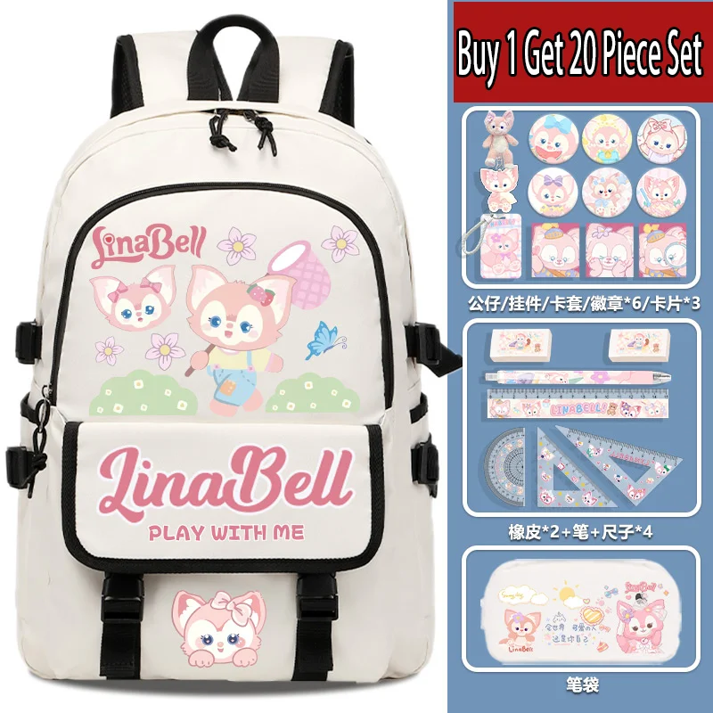 Sanrio Backpack 2055 New Lina Bear Children's Backpack for Grades 3-6, Large Capacity Youth Backpack for School