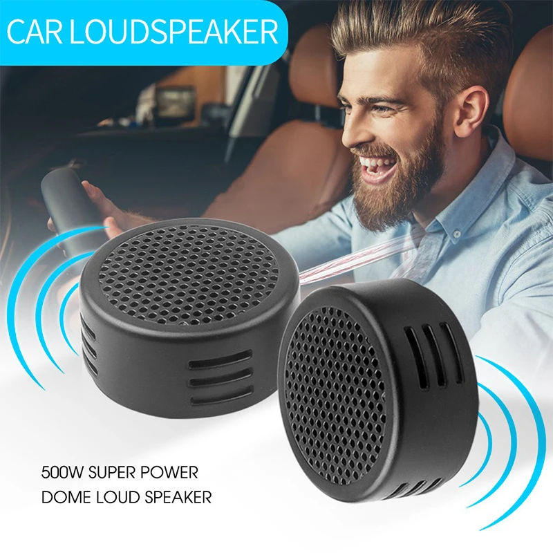 New 2pcs Universal High Efficiency Mini Dome Tweeter Coil Loudspeaker 500W Loud Speaker Super Power Audio Sound For Car