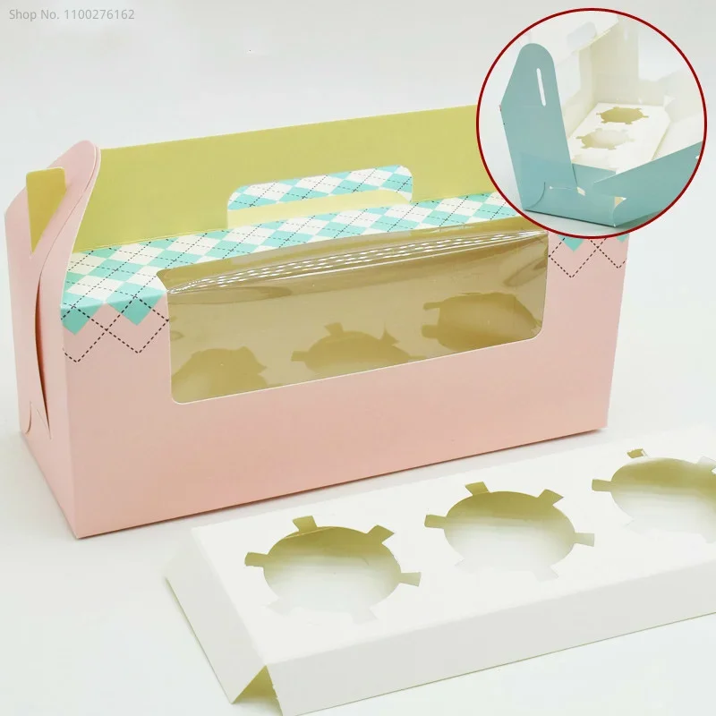 

100Pcs Cupcake Box With Window Handle Circus Unicorn Roll Cake Wedding Party Favor Gift Boxes Packaging Kids Birthday