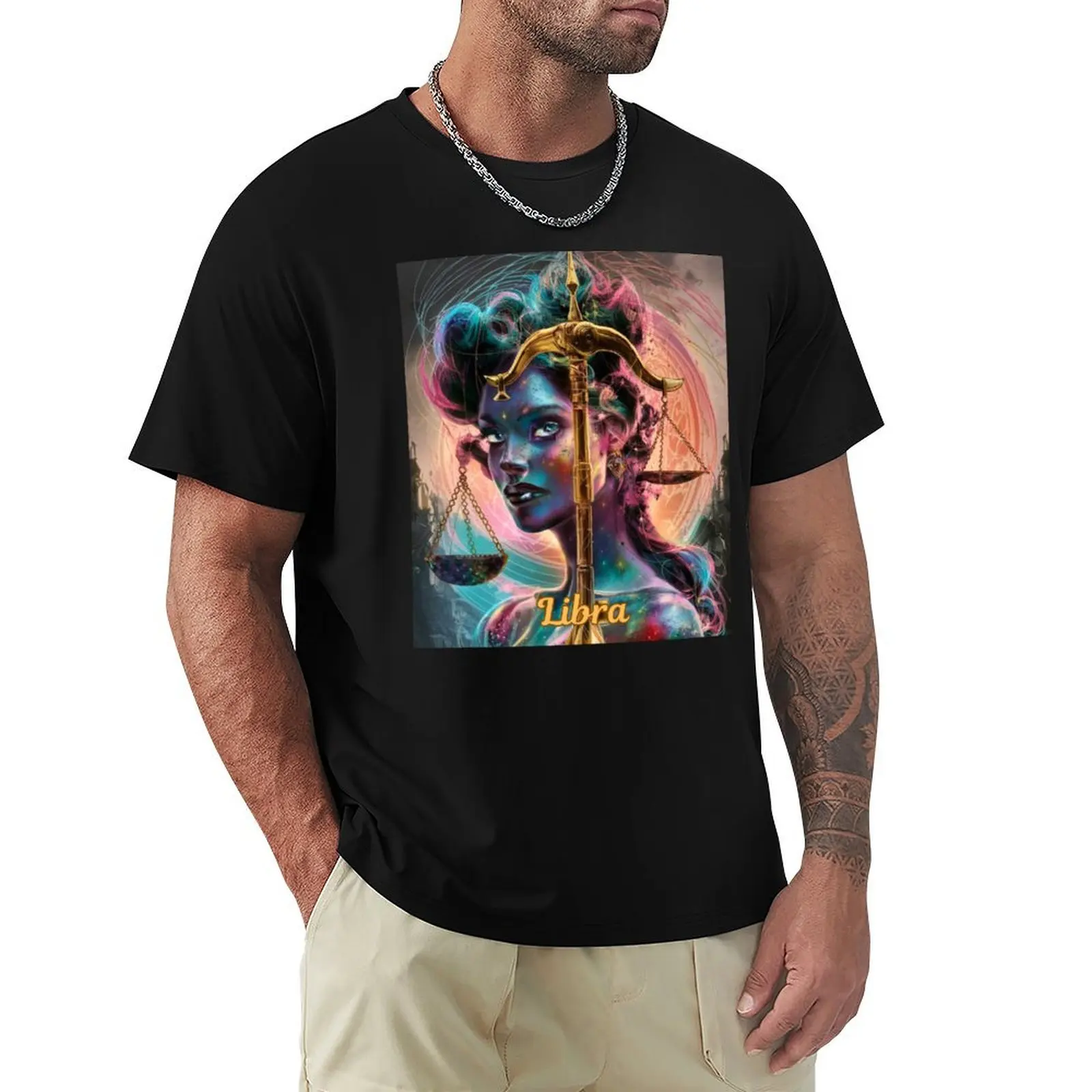 Libra Zodiac, whimsical lady, celestial woman T-Shirt UV Protection Outdoor Tee Shirt