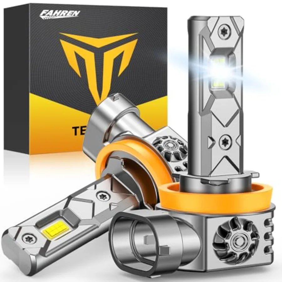

2026 Upgraded H11/H9/H8 Bulbs 50000LM 1000% Ultra Brighter True 1:1 Size Perfect Beam Pattern Fog Bulbs 6500K White 70000+ Life
