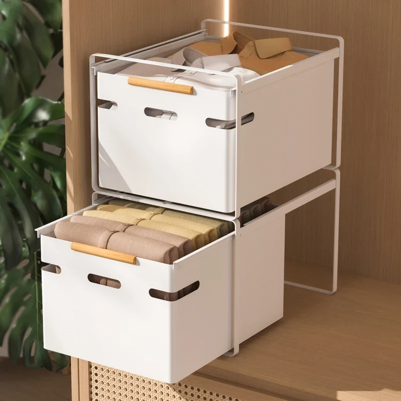 

Wardrobe, tiered baffle cabinet, inner clothing storage, push pull, basket drawer