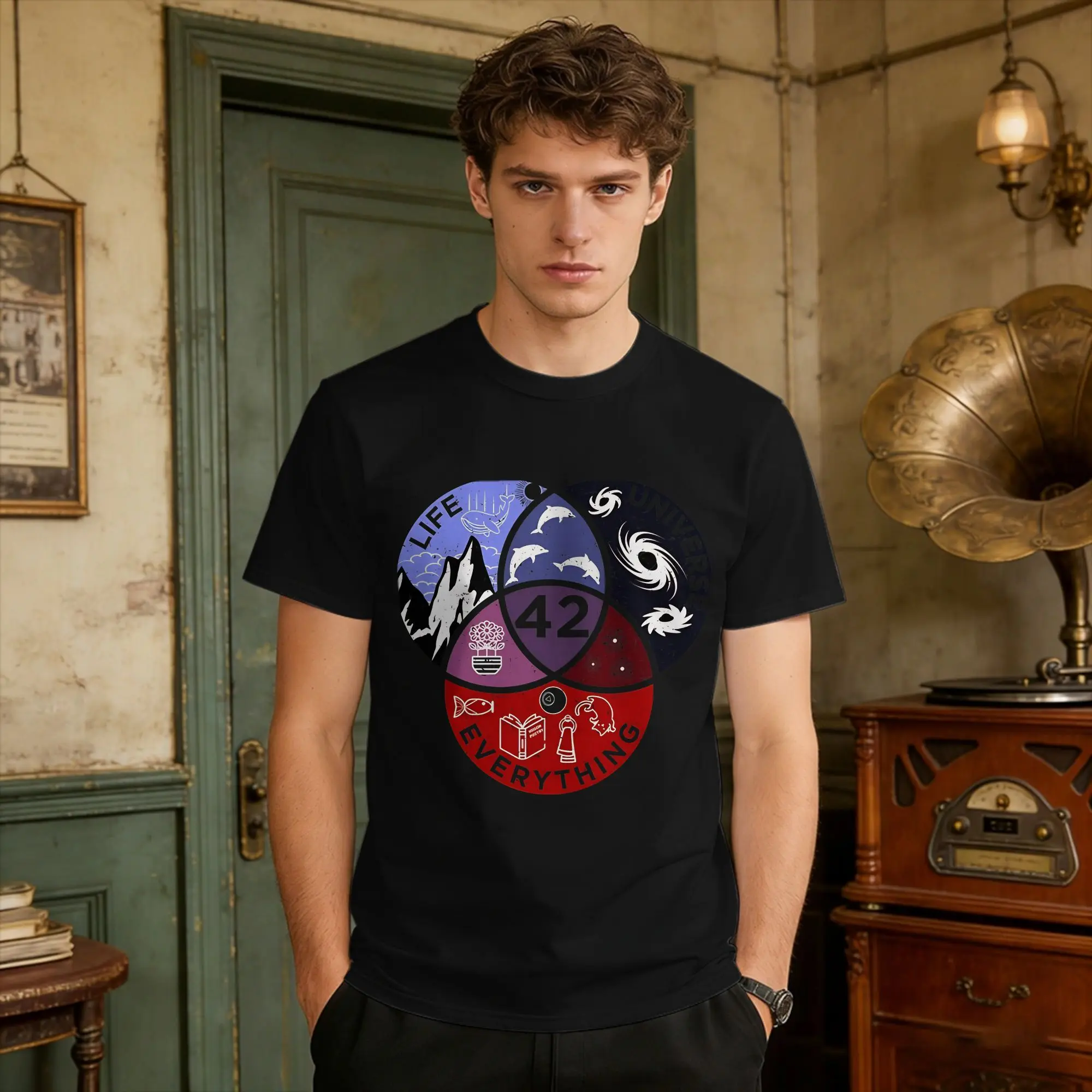 The Answer To Everything T Shirt Summer Don'T Panic Cotton T Shirts For Couple Print Tee Shirt Short Sleeve Streetwear Tees