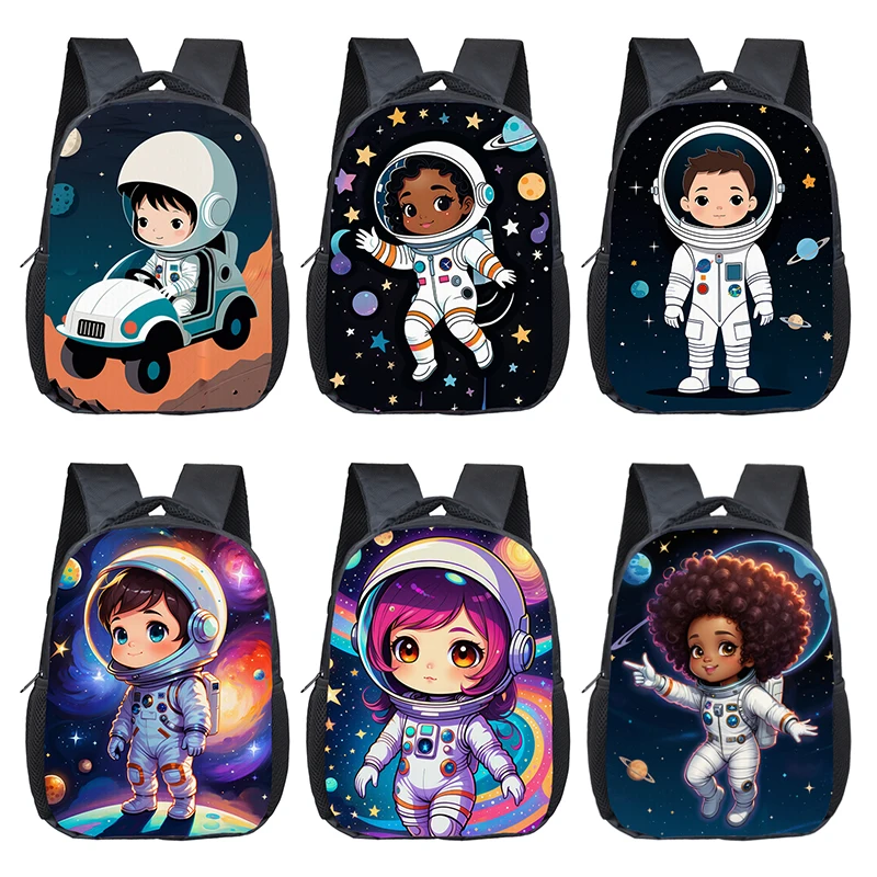 Cartoon Space Astronaut Backpack Boys Girls Galaxy Children School Bags Baby Toddler Kindergarten Bag Bookbag Mini Backpacks