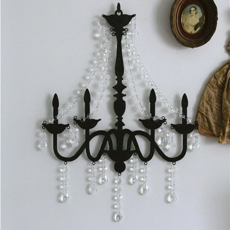 

Crystal Iron Art Hanging Glass Crystal Wall Decoration Pendant European Retro Wall Luxury Decoration Wall Hanging Decor