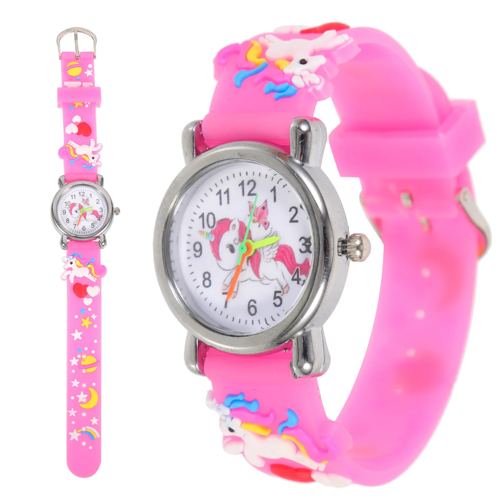 شاهد ساعات سيليكون باند يونيكورن تايم المقاومة للماء كهدية عيد ميلاد 4-10