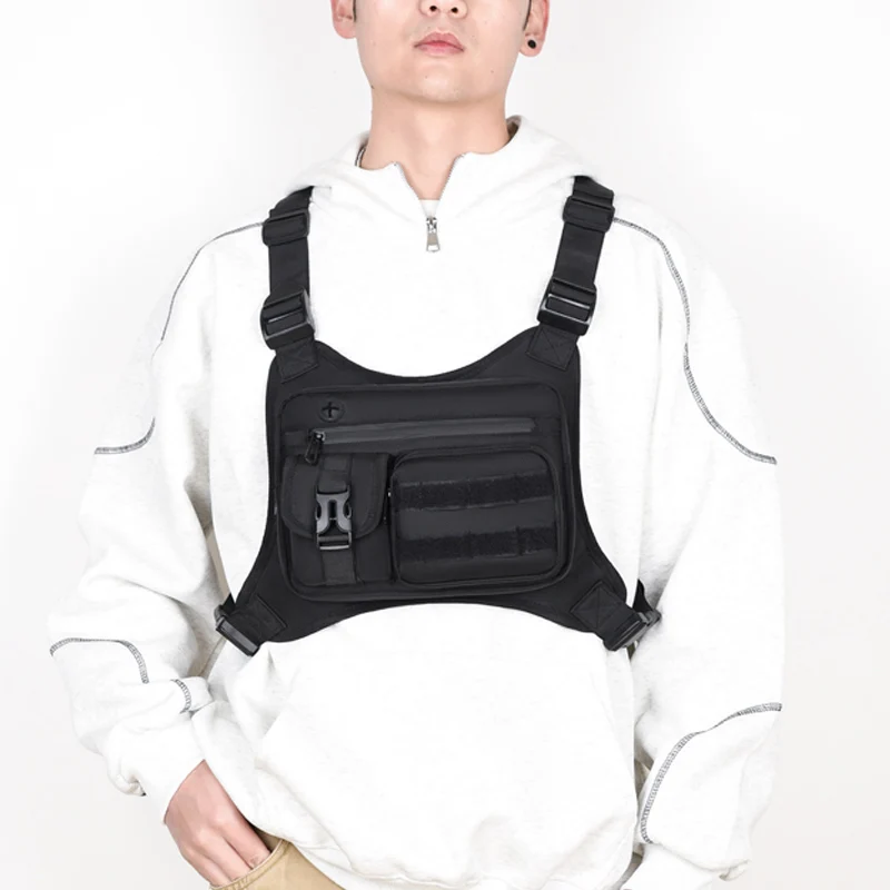 Outdoor Tactical Vest Multi-Functional Waterproof Wear-resistant Backpack Men's Tactical Chest Bag for Hunting Fishing Camping