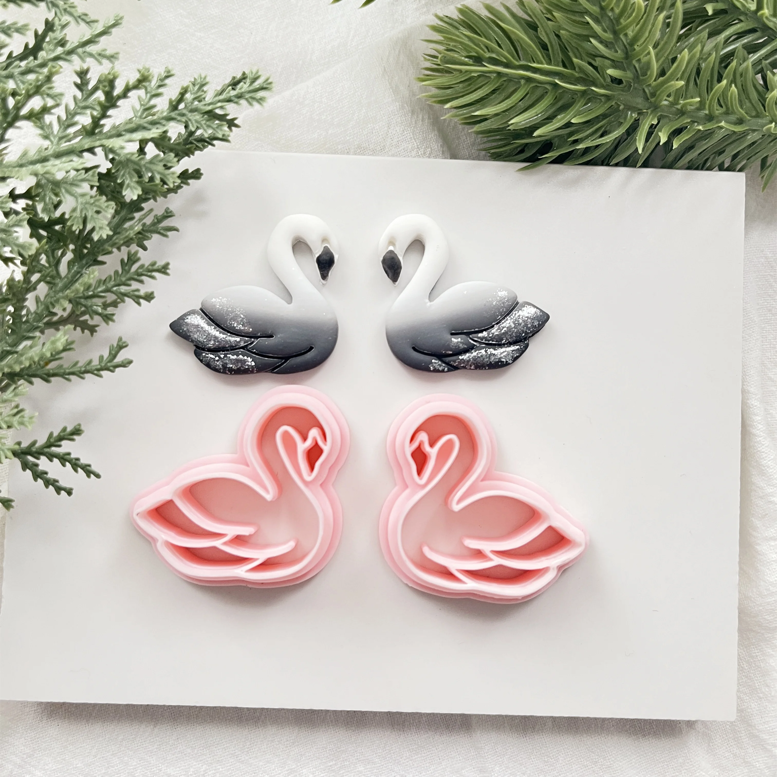 Elegant Swan Polymer Clay Mold High Precision Cutting Mold Handmade Gifts Hairpins Accessories Pendants Clay Cutting Tools DIY C