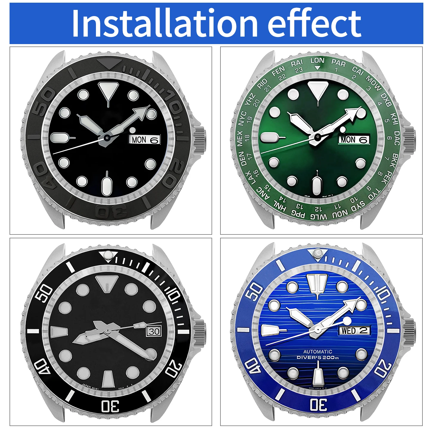SKX Classic Mattsilbernes Uhrengehäuse 3-Uhr-Position Edelstahl MOD NH35 NH36 4R36 Krone Saphirglas Kundenspezifisches Zubehör – Detail 2