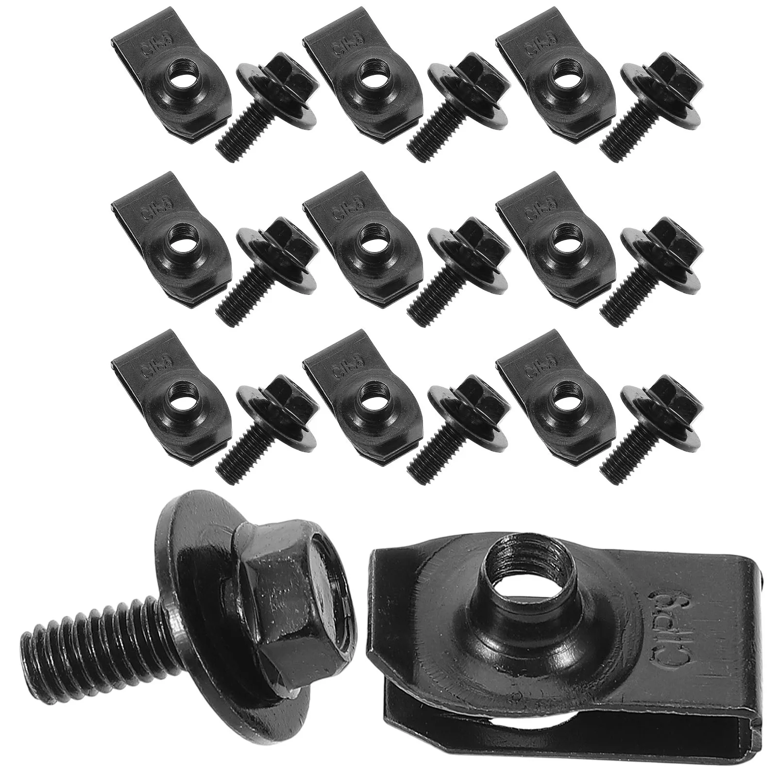 

10 Pairs Bumper Retainer Clips Car Protective Fixtures Reinforcement Iron Parts Automotive Fasteners Clips Easy Installation
