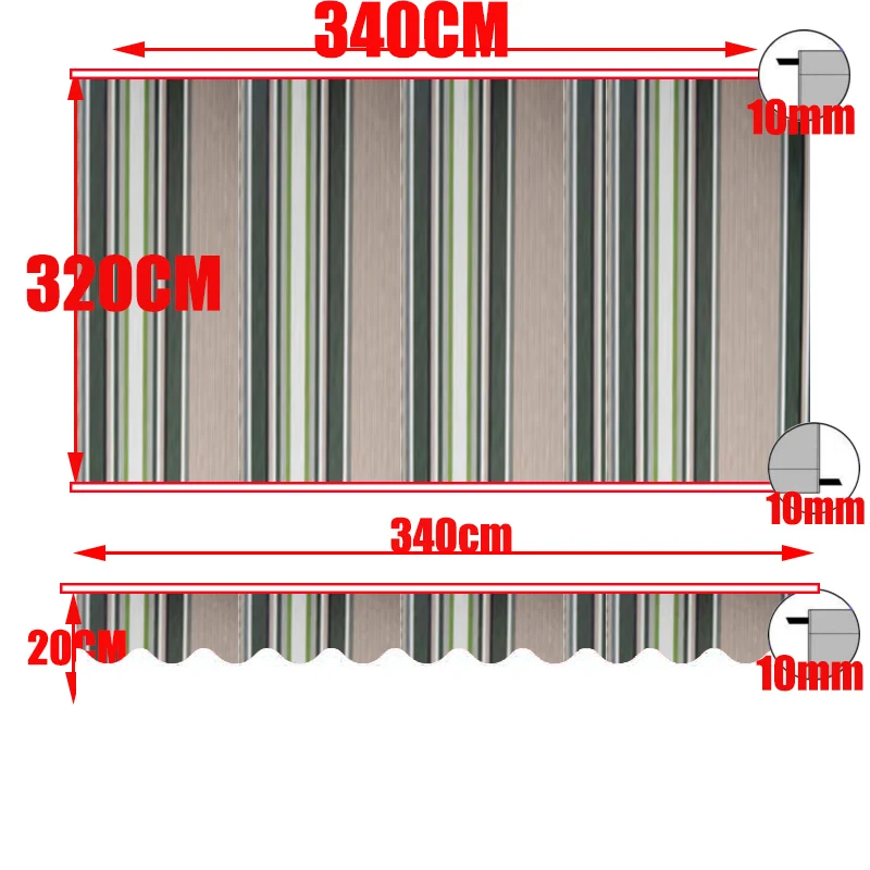 NONE Benutzerdefinierte Größe 300GSM wasserdichter Stoff für Cafe Shop Store Banner Outdoor Teleskopzelt Sonnenschirm Markisentuch 9