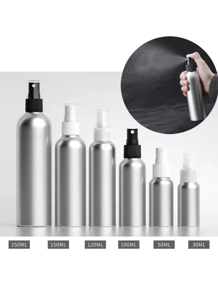 30/50/100/120/150/250ml bouteille de pulvérisation en aluminium bouteilles rechargeables parfum récipient vide voyage cosmétique pulvérisateur atomiseur argent