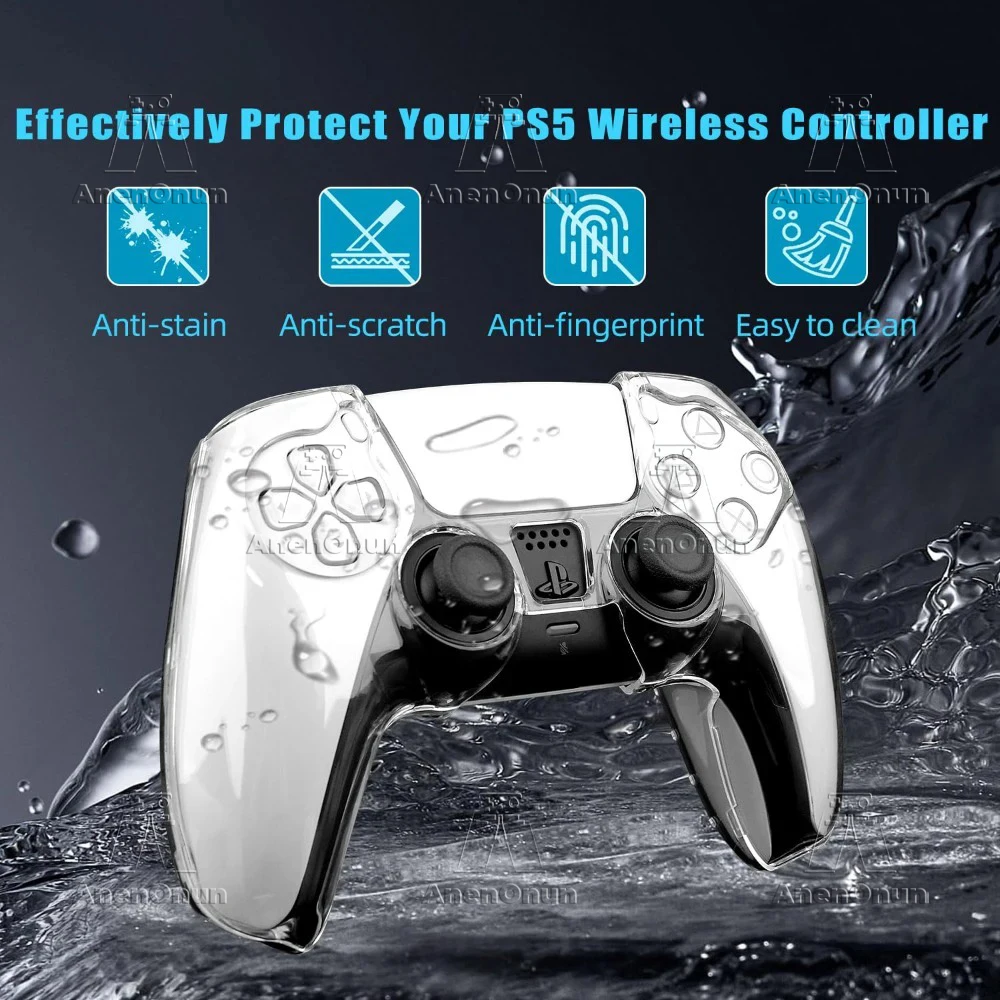 PS5 Controller Protective Case Anti-fall Anti-scratch Anti-slip Gamepad Transparent Hard Shell Full Fit Ultra Clear Cover Skin