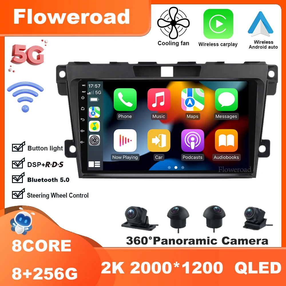 

256G 8Core Android 13 For Mazda ER CX-7 2009-2012 Car Radio Multimedia Video Player Navigation stereo GPS Wireless Carplay Auto