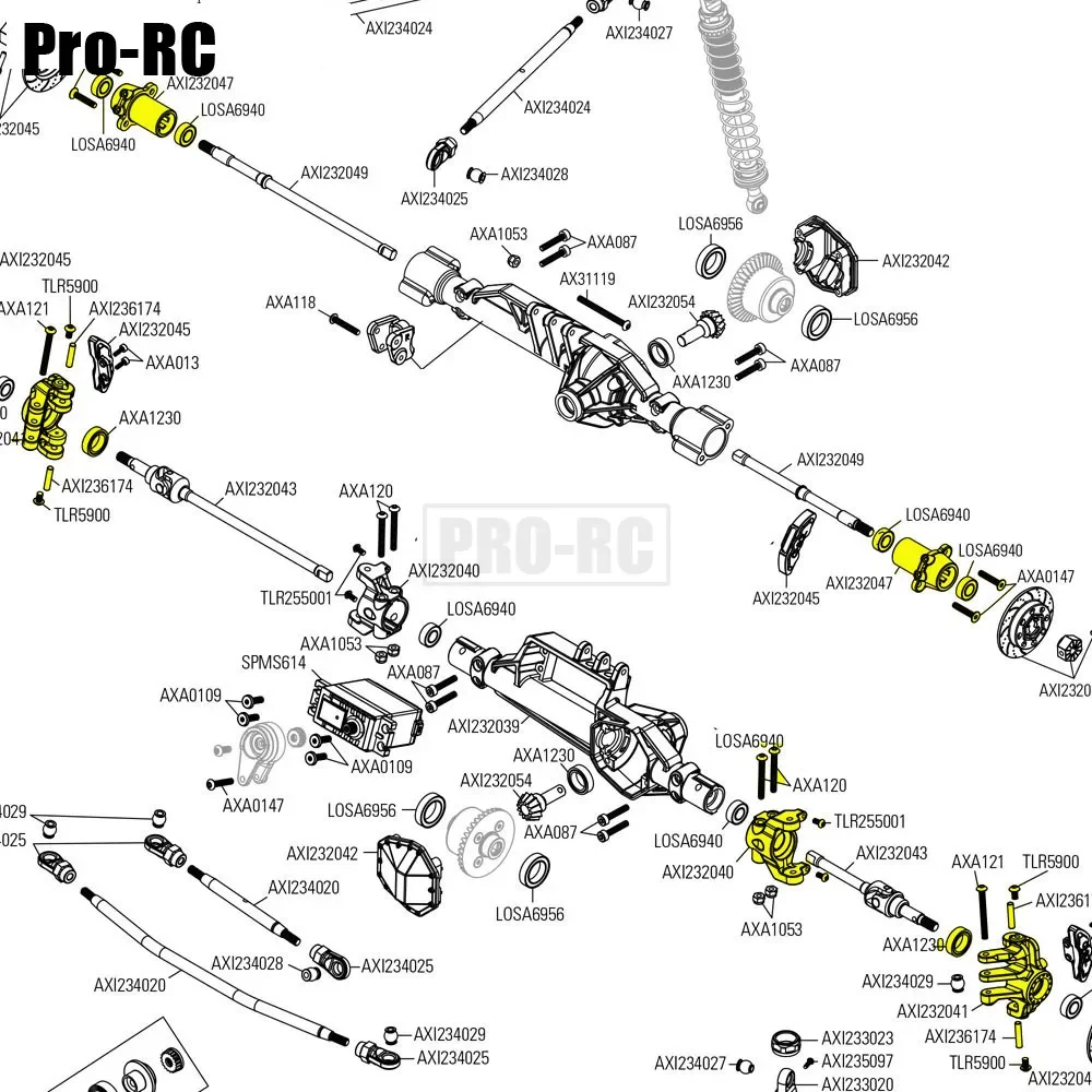 C-Hub AXI232040 Front Steering Knuckle AXI232041 Rear Carrier AXI232047 For Axial 1/10 RBX10 RYFT 4WD AXI03005 AXI03009 RC Part