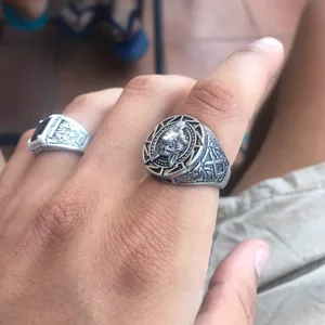 Anel totem lobo vintage para homens, mitologia nórdica, guerreiro viking, cabeça de lobo, anel masculino, moda dominadora, atacado 12 principais vendas sexo dominação - №1