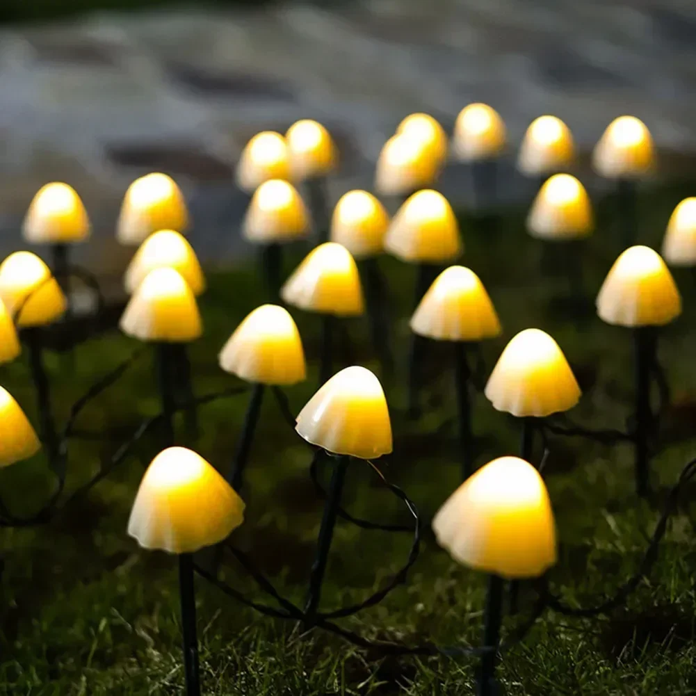 

1set Solar Lights String Mushroom Lawn Fairy Lights LED Solar Lamps Outdoor For Garden Patio Terrace Path Landscape Decoration L