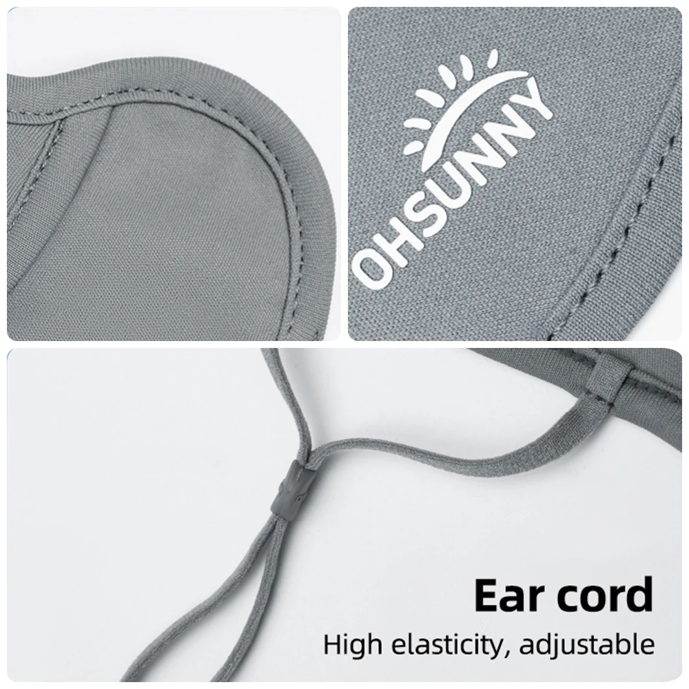 OhSunny maski na twarz z regulowanymi pętlami na uszy damskie letnie słońce osłona twarzy z ochroną szyi UPF50 +