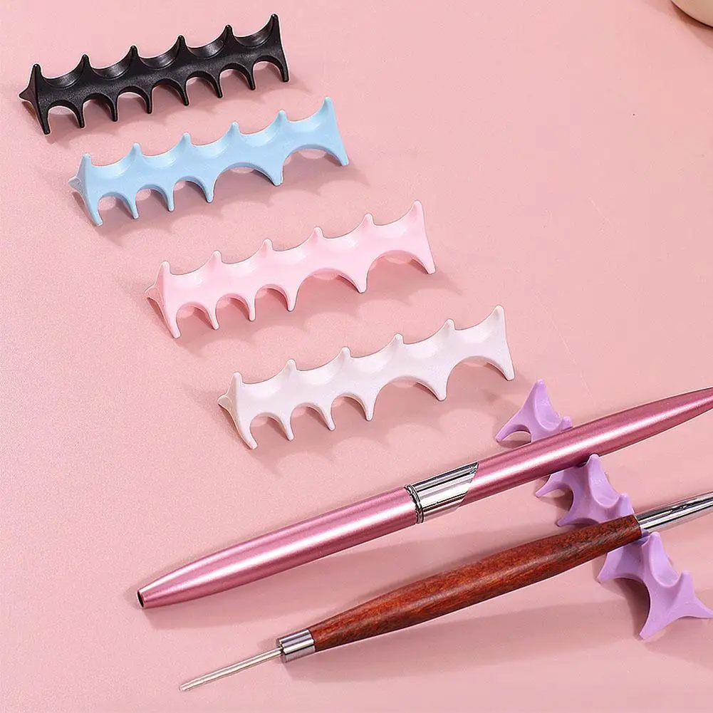 Silicone Fish Bone Nail Brush Holder Makeup Painting Pen Display Stand Anti-slip Multifunctional Storage Stander For Manicure
