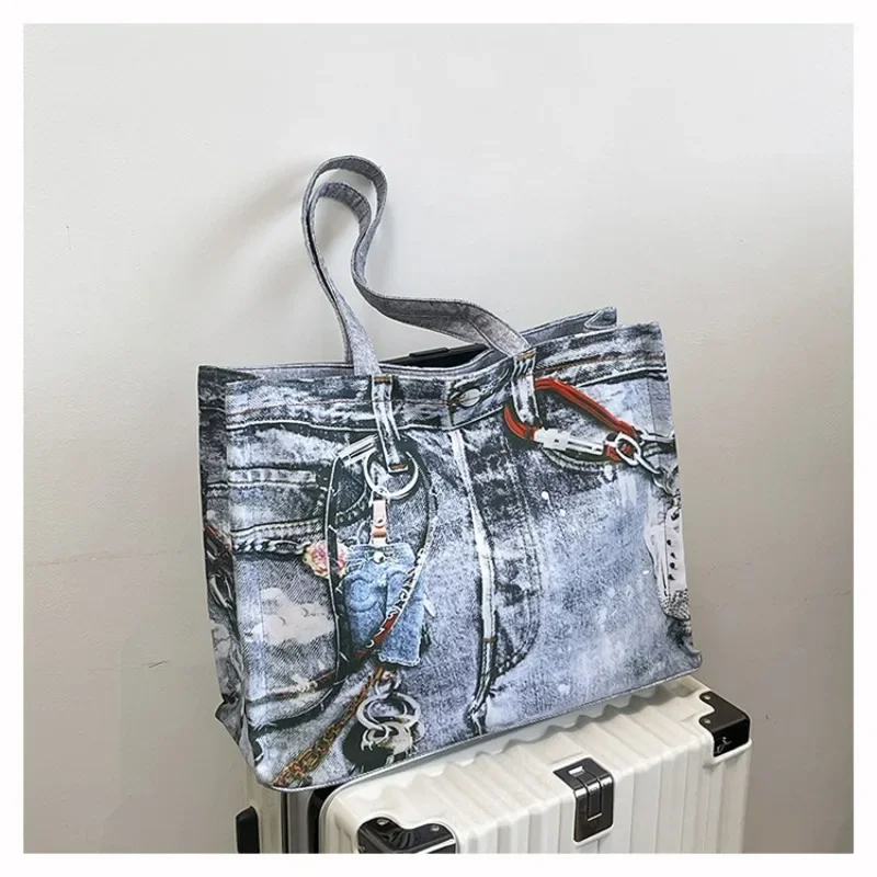 

2025 Canvas Tote Bag Women | Printed Magnetic Flap Casual Carrier - Beach-to-Brunch Lightweight Shopper w/Expandable Gusset"​​