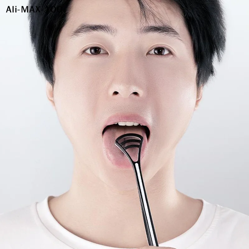 【Sv】Dual Uses Tongue Scraper Cleaners Reusable Oral Health Cleaning Brush Hygiene Care Toothbrush Mouth Fresh Breath Scraping