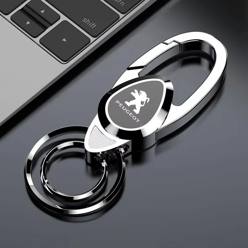 Metal Car Keychain Key Rings Keyring Gift for Peugeot 408 4008 308 3008 Rifter 5008 508 2008 208 301 RCZ 108 608 Accessories