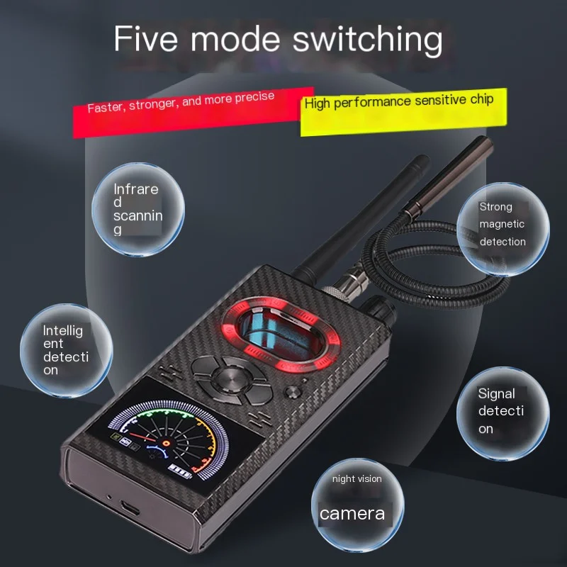 

Anti Spy Hidden Camera Detector Wireless RF Signal Detect Spy-Camera Lens Bug Scanner GPS Tracker Wifi GSM Device Finder Scanner