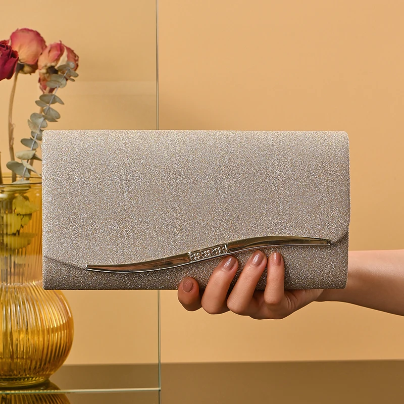 

Ladies' light luxury dress bag, evening clutch bag, party evening dress bag, metal chain crossbody bag