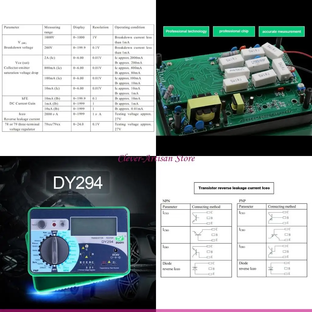 

E06B компактный цифровой транзисторный анализатор тестер полупроводниковый диод триод обратный