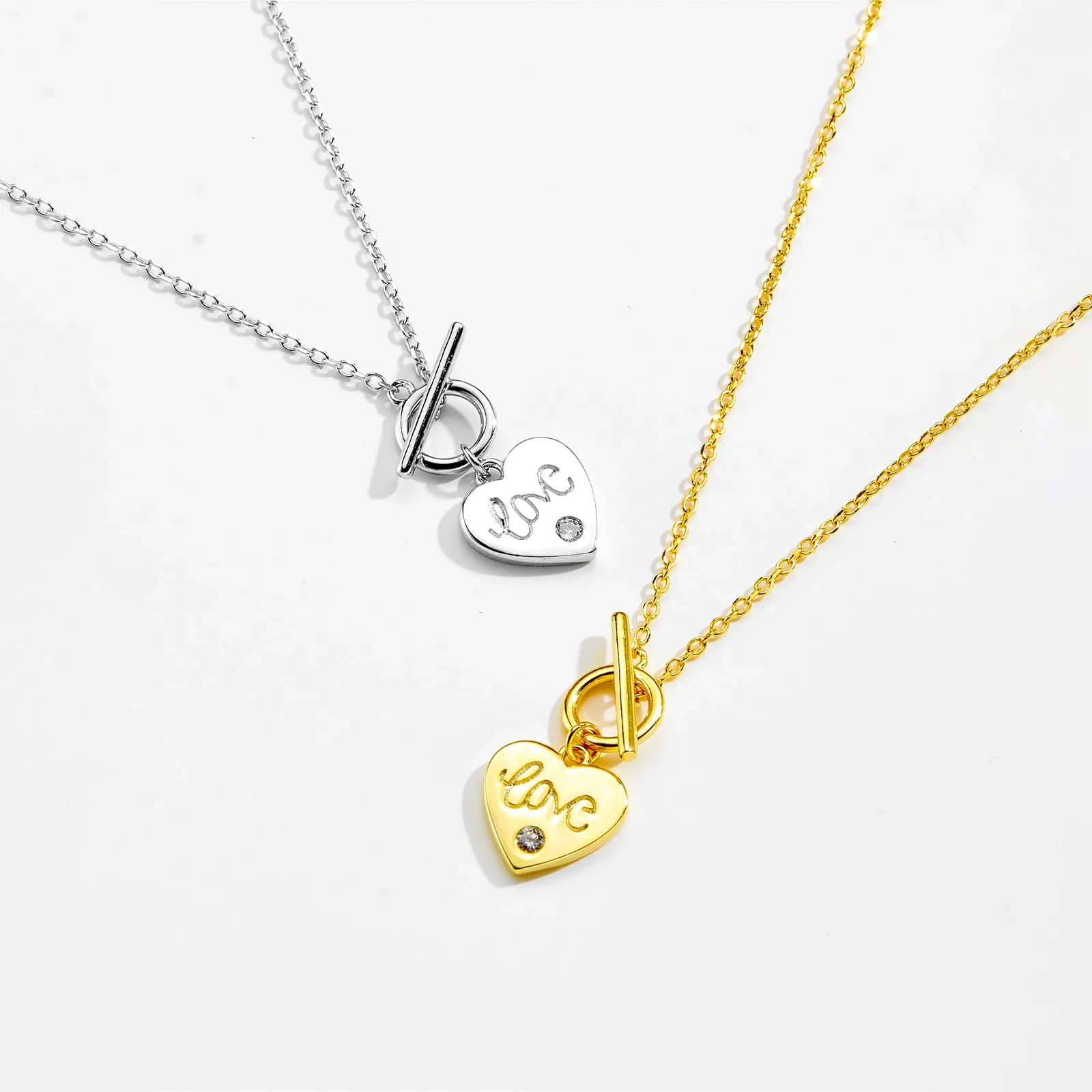 KIKICHICC 925 فضة بار دائرة شكل قلب قلادة تشيكوسلوفاكيا عقد من حجر الياقوت 2025 المرأة رومانسية عيد الحب هدية عيد ميلاد #3