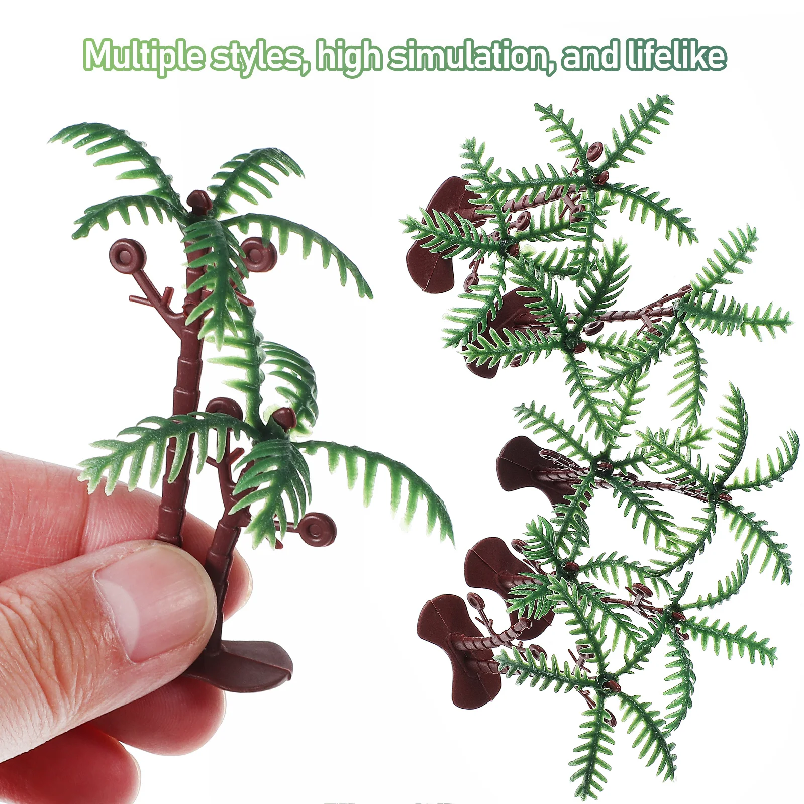 

10Pcs Fake Palm Trees Exquisite Workmanship Tropical Scene Ornaments Cake Toppers Easy to Carry Decor Palm Tree Cake Topper