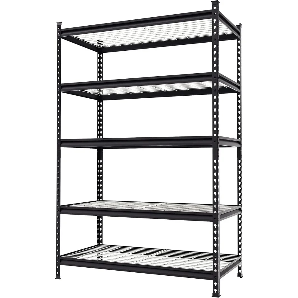 

5-Tier Metal Shelving Unit, 48”W x 24”D x 72”H, Heavy Duty Adjustable Storage Rack, 4000 lbs Load Capacity