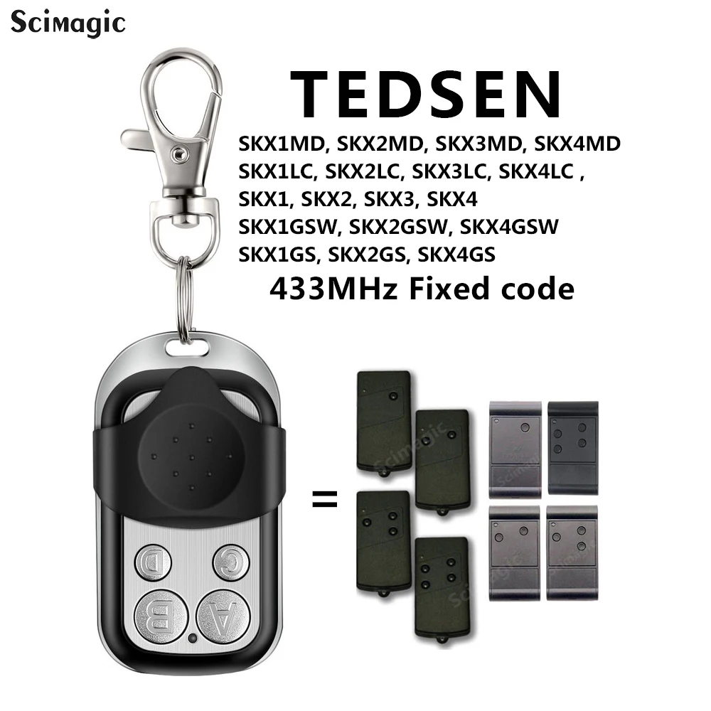 For TEDSEN SKX1/2/3/4MD SKX1/2/3/4LC SKX1 Fixed Code Duplicator Garage Door Remote Gate Transmitter 4Key Gate Remote Controller