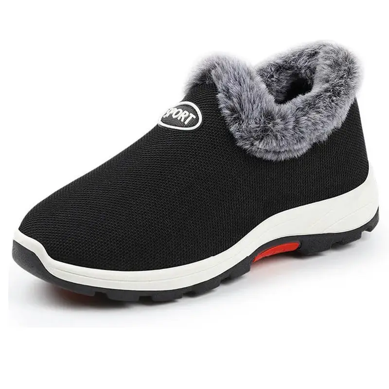 Winter Women Flats Warm In Winter Plus Velvet Soft Bottom Women Winter Shoes Non-slip Old Beijing Sneakers Women